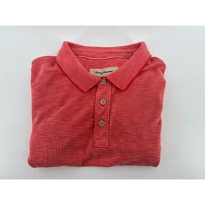 Tommy Bahama Polo Shirt Mens  XXL Sport Palmetto Paradiso Coral Red Tencel